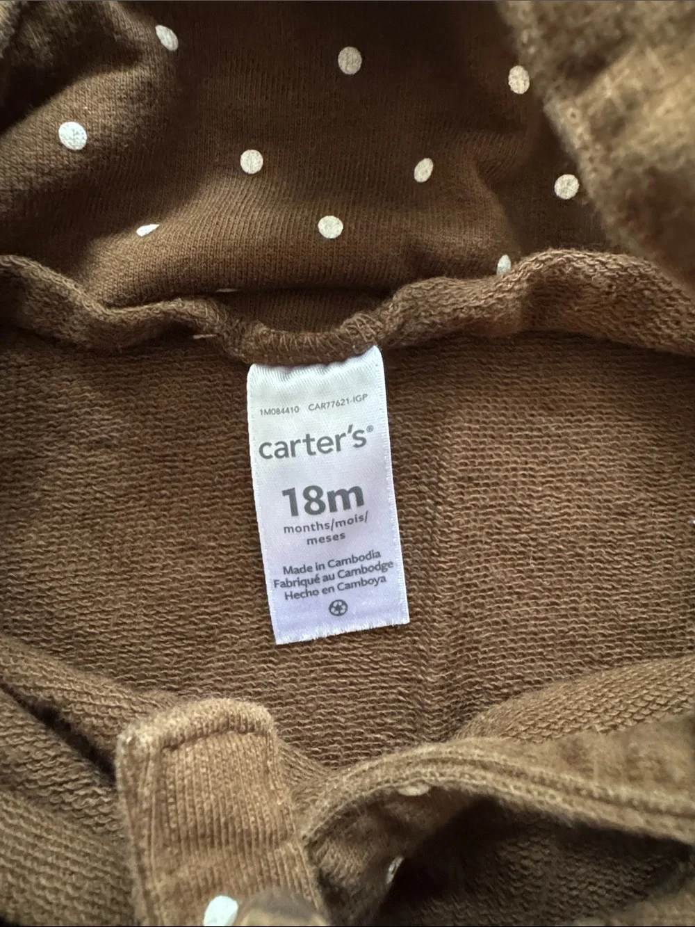Carter's Brown Polka Dot Overalls Dress with Orange Pumpkin Appliqués